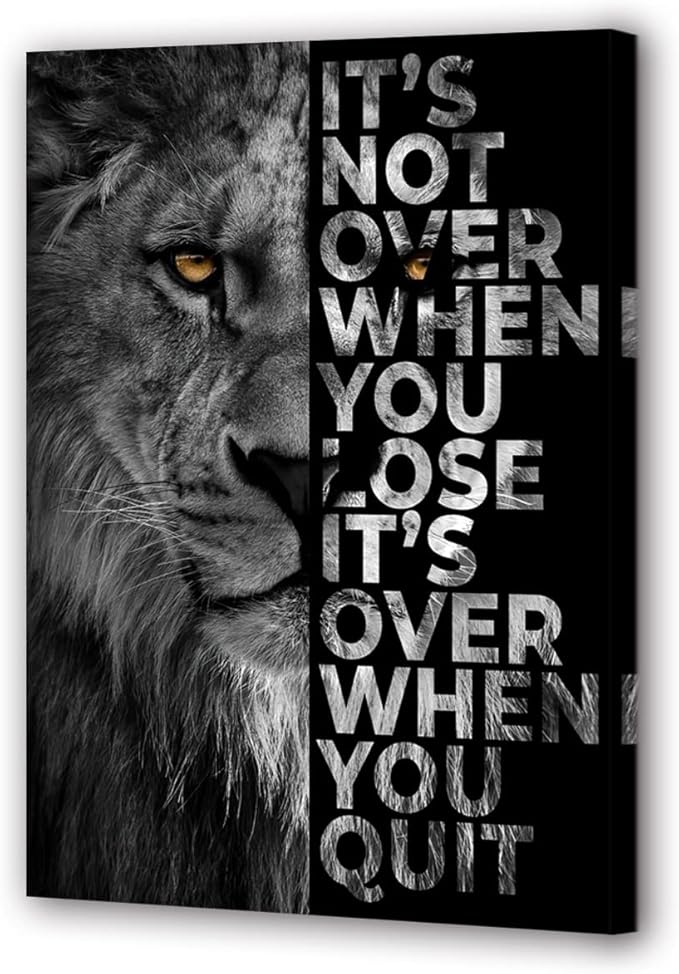 BWSPACE Wall Art Work-Creative Inspirational Canvas Prints, Painting Printing Canvas, Animal Print Motivational Suitable for Office, Hotel, Restaurant (Motivational-B1, 12x18 inches)