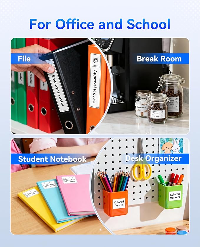 NIIMBOT B1 Label Maker with Tapes, 2 Inch Portable Thermal Label Printer for Home School Office Small Business, Address, Bakery, Crafts, Retail, Support Smartphones & PC,3 Rolls Tapes, Sky Blue