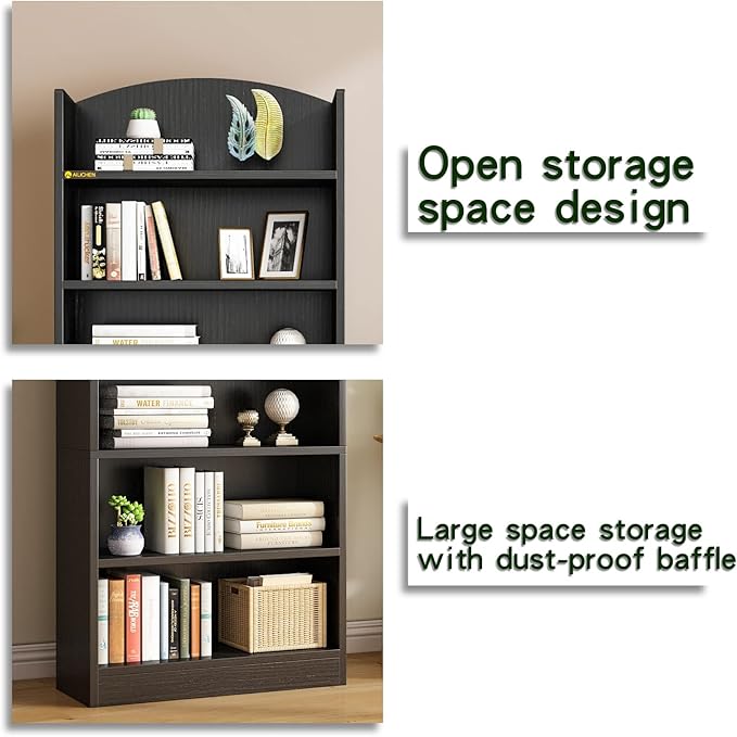 5 Shelf Bookcase, Open Bookcase Storage Shelves Floor Standing Unit Display Rack Mid-Century Modern Wood Bookshelves Storage Organizer for Bedroom, Living Room