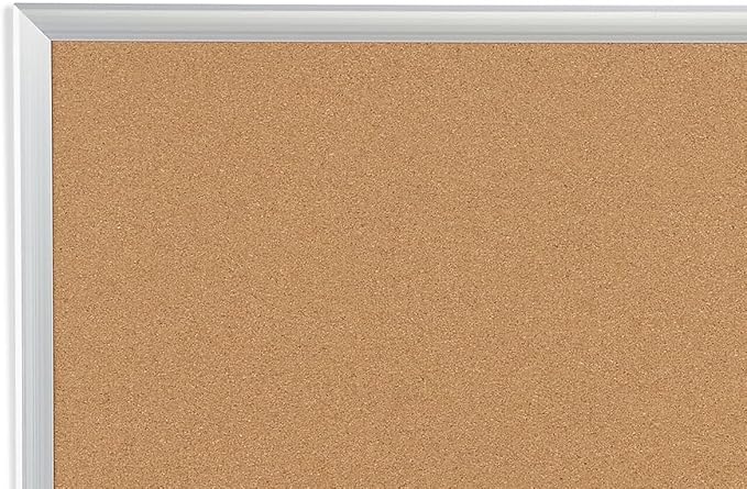 Staples Cork Bulletin Board with Aluminum Frame, 3 x 2 ft Vertical or Horizontal Mount Self Healing Bulletin Board for Home Office and Classroom