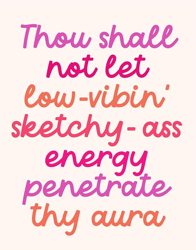 Funny Motivational Wall Art 11x14 - Positive Affirmation Quote Office Decor - Inspirational Wall Art for Women - Spiritual Protection Humor Gifts - Unframed