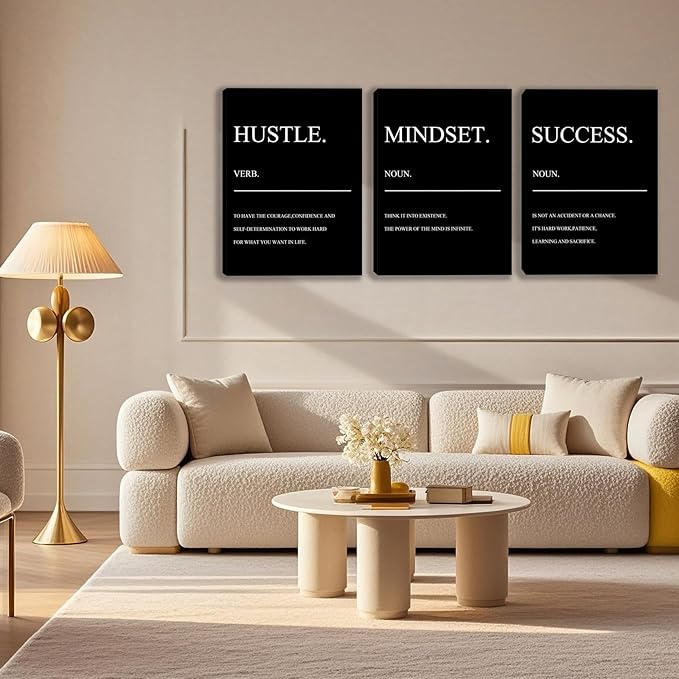 3 Panel Print Canvas Wall Art Motivational Office Wall Decor Painting Inspirational Posters Modern Inspiring Artwork for Home Living Room Bedroom Wall Decor Office Wall Art Ready to Hang - 60"Wx28"H