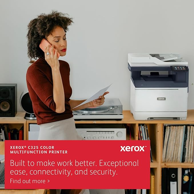 Xerox C325dni Wireless Printer - 35ppm Color Laser All in One Multifunction Printer with Automatic 2-Sided Printing, Home, Office or Small Business Use - Copy/Print/Scan/Fax - Color Touchscreen