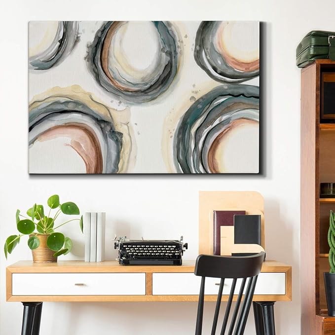 Landscape Wall Art Premium Gallery Wrapped Canvas Abstract Ocean Forest Modern Artwork Decoration for Living Room Kitchen Bathroom Office, Ready to Hang