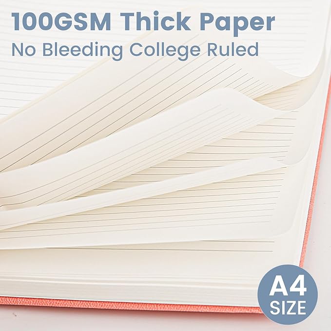 Spiral Notebook - 8.5 x 10.98 Inch Large Hard Cover Notebook with Elastic Band & Pocket, 252 Pages, Lay Flat Wirebound Journal for Work, School, Planning & Note Taking ReefBlue