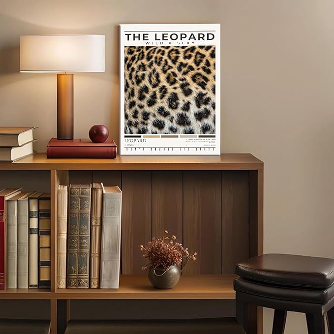 Trendy Leopard Wall Art Set of 3 Preppy Cheetah Wall Art,Funky Lucky 8 Ball Posters Prints Preppy Room Decor Aesthetic Cheetah Print Wall Decor for Girls Bedroom Apartment Dorm,Framed,12x16inch