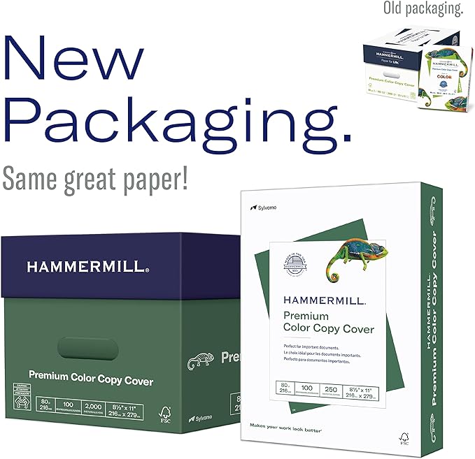 Hammermill Cardstock, Premium Color Copy, 100 lb, 18 x 12-100 Bright, Made in the USA Card Stock, 133201C-3 Pack (750 Sheets)