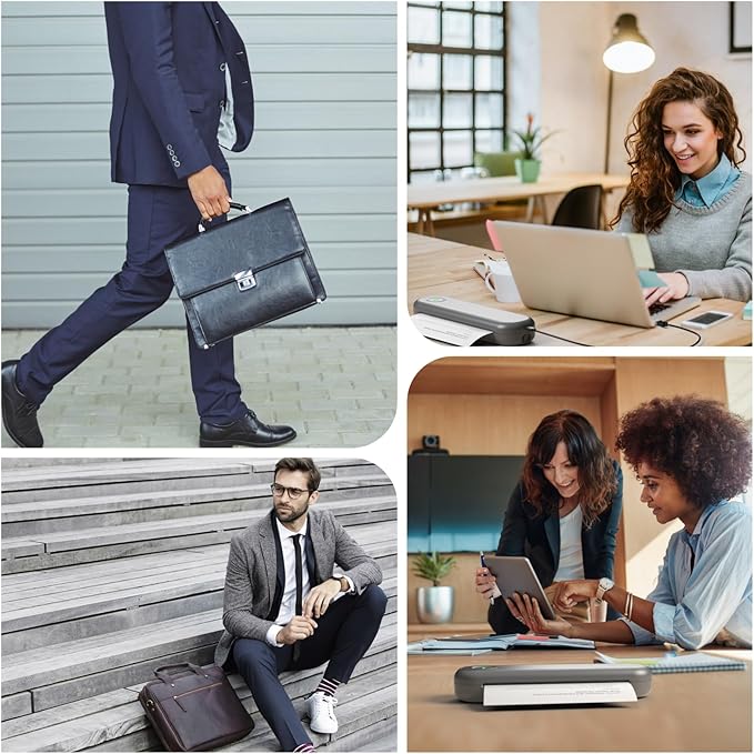 Bisofice A4 Portable Thermal Printer Wireless&USB Connect with Mobile Computer 50mm/56mm/77mm/107mm/210mm/216mm(2in/3in/4in/8in/8.5in) US Letter A5 Paper Size for Office School