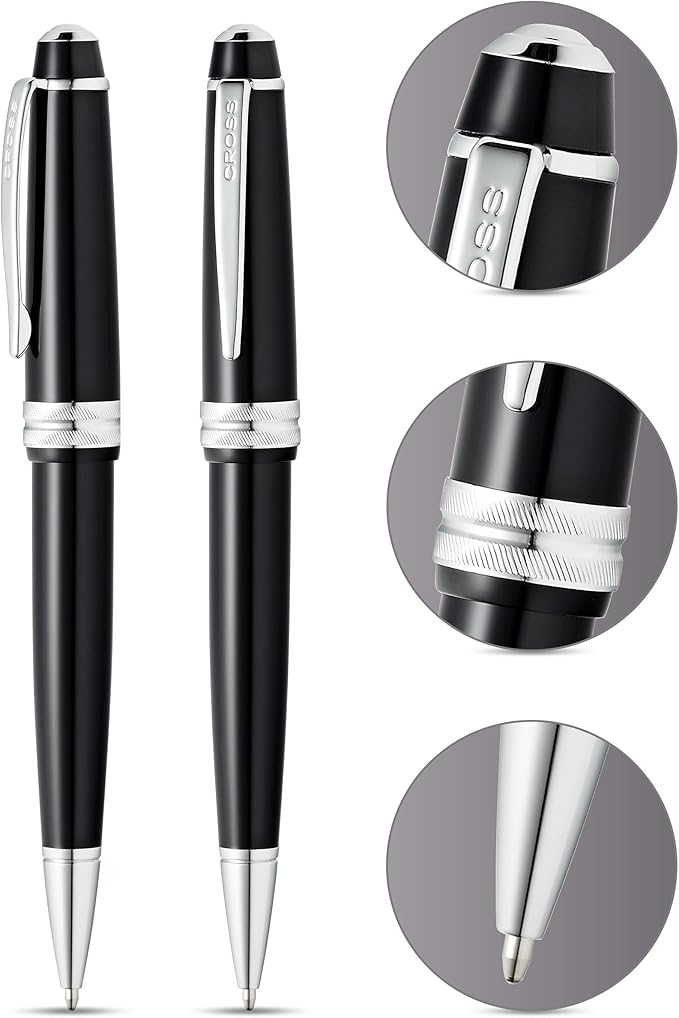 Cross Bailey Light Polished Resin Refillable Ballpoint Pen, Medium Ballpen, Includes Premium Gift Box - Black