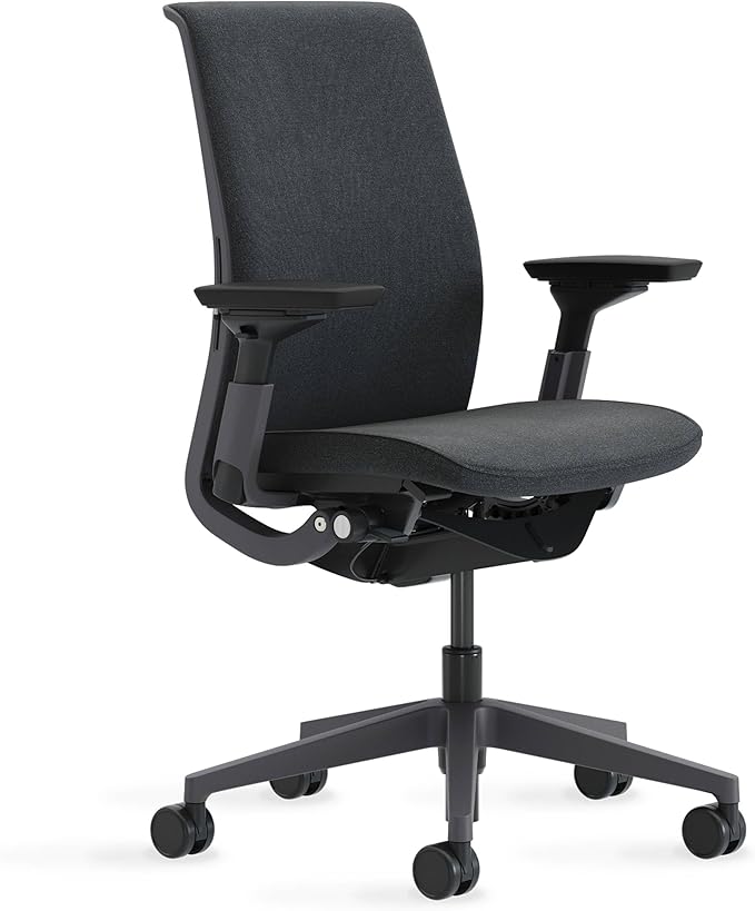 Steelcase Think Chair - Sophisticated, Multi-User Chair - Five Points of Adjustability - Ergonomic Office Chair - Spine Comfort - Lumbar Support - Adjustable Arms - Black