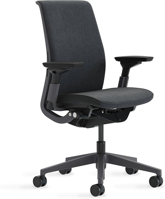 Steelcase Think Chair - Sophisticated, Multi-User Chair - Five Points of Adjustability - Ergonomic Office Chair - Spine Comfort - Lumbar Support - Adjustable Arms - Black