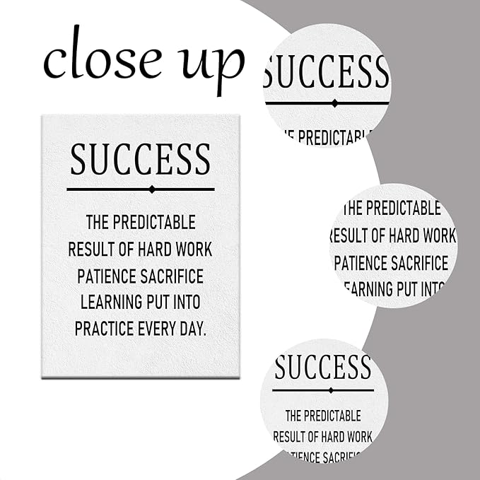 Success Motivational Quotes Canvas Poster Print Wall Art Inspirational Office Wall Decor Picture Painting Artwork for Modern Home Living Room Workplace Decoration Ready to Hang [30''Wx 40''H]