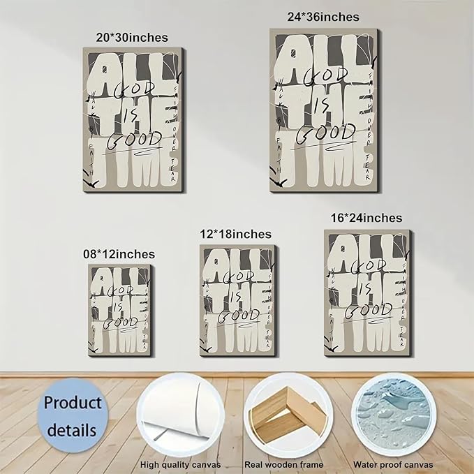 What If It All Works Out Framed Canvas Wall Art Minimalist Quote Prints Wall Decor for Bedroom Dorm Office Living Room Home Made in USA