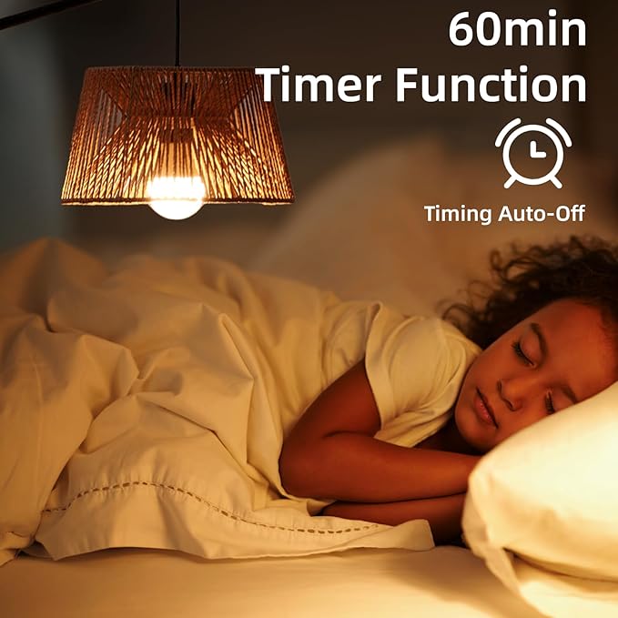 Arc Floor Lamp with Remote, Boho Floor Lamp with 3 Color Temperatures, 2700K-6500K Dimmable Rattan Standing Lamp with LED Bulb and Foot Switch, Adjustable Tall Lamp for Living Room Bedroom