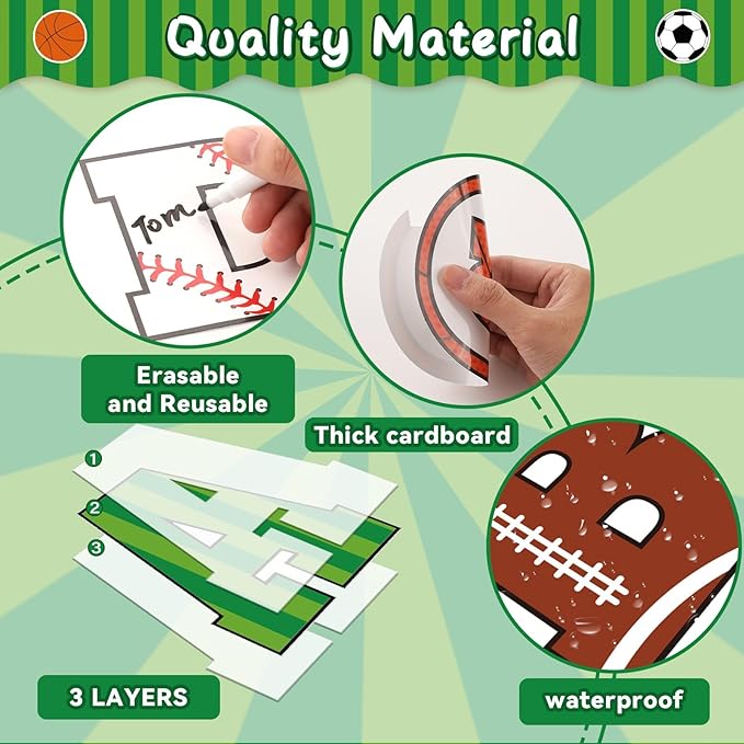 260 PCS Bulletin Board Letters for Classroom 4” Letters Combo Pack Set Sport Football Soccer Classroom Decorations Alphabet Numbers Symbols Letters for Bulletin Board Cutouts Card for Classroom Decor