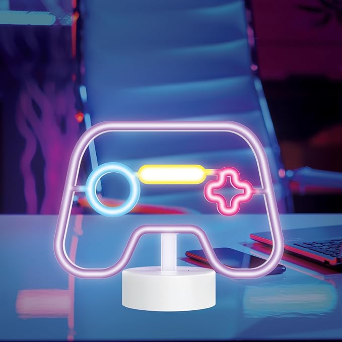 LED Gamer Neon Sign – Video Game Wall Decor, Gaming Room Light, Cool Desk Lamp for Boys Room, LED Neon Gaming Accessories