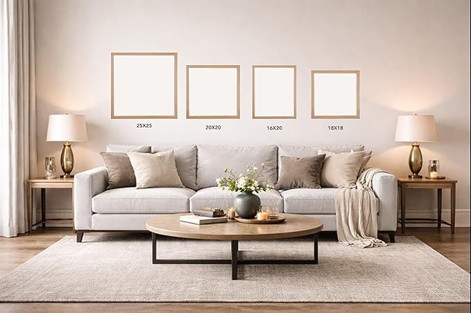artisane home goods - Gallery Frame 1.0, Picture Frame, 20x20 White Oak, Gallery Wall Frame Set, Large Picture Frame, Oversized Mat (4x4, 4x6, and 5x7)