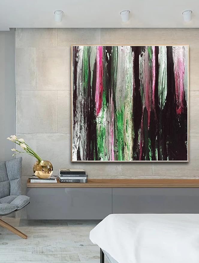 Abstract Yellow,Orange, Blue Canvas Modern Light Luxury Abstract Large Wall Art ,Modern Wall art ,Modern Art Canvas 36" x 36"