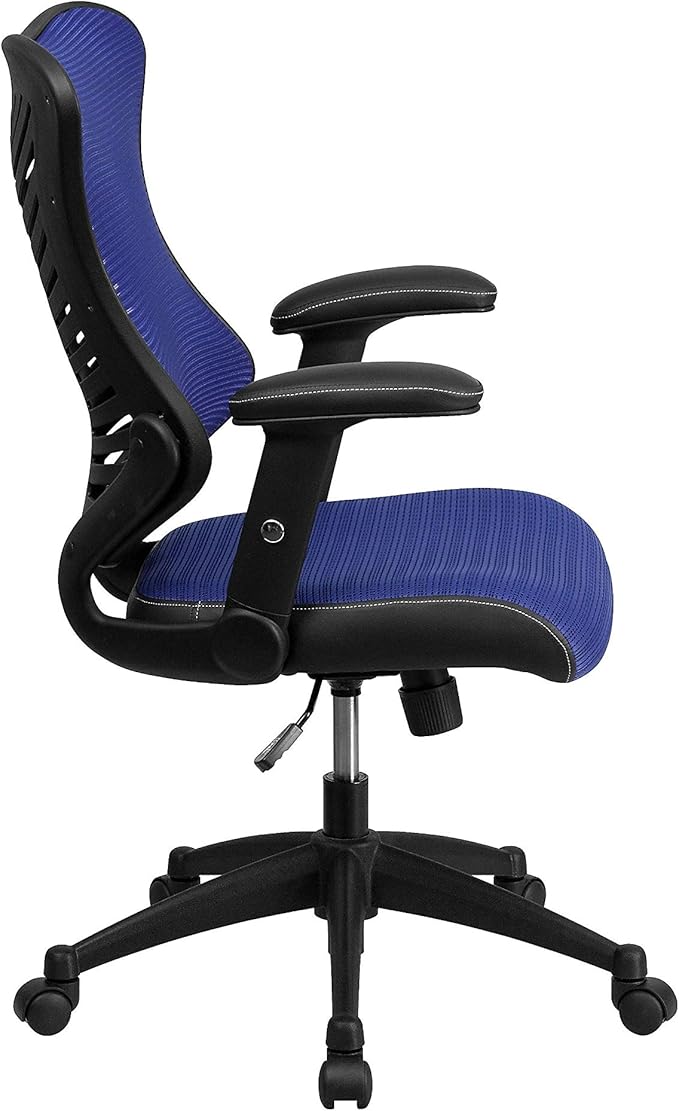 Flash Furniture Kale High Back Designer Blue Mesh Executive Swivel Ergonomic Office Chair with Adjustable Arms