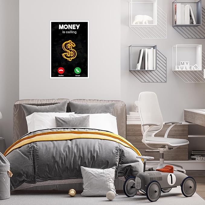 Work Motivation Hustle Inspiring Sign Wall Art Trendy Motivational Positive Quotes Canvas Poster Funky Motivational Quotes Prints Painting For Office Living Room Wall Decor 8x12in Unframed