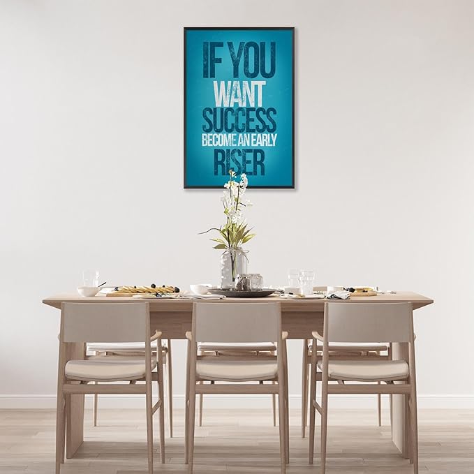 Trendy Motivational Canvas Poster Funky Motivational Quotes Wall Art Work Motivation Hustle Inspiring Sign Prints Painting For Office Living Room Wall Decor 8x12in Framed