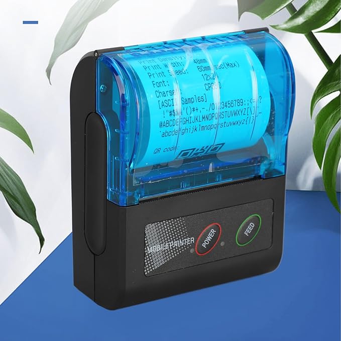Walfront Pocket Inkless Thermal Printer Mini Portable Photo Printer Clear HD Picture Quality Fast Printing Speed for Home Traveling Office