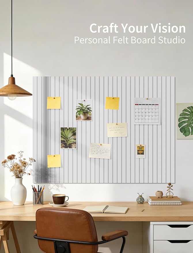 Large Bulletin Board 48"x 24" Cork Boards for Walls, 12 Pack Felt Wall Panels Photo Board, Cork Board for Office Home Pin Board