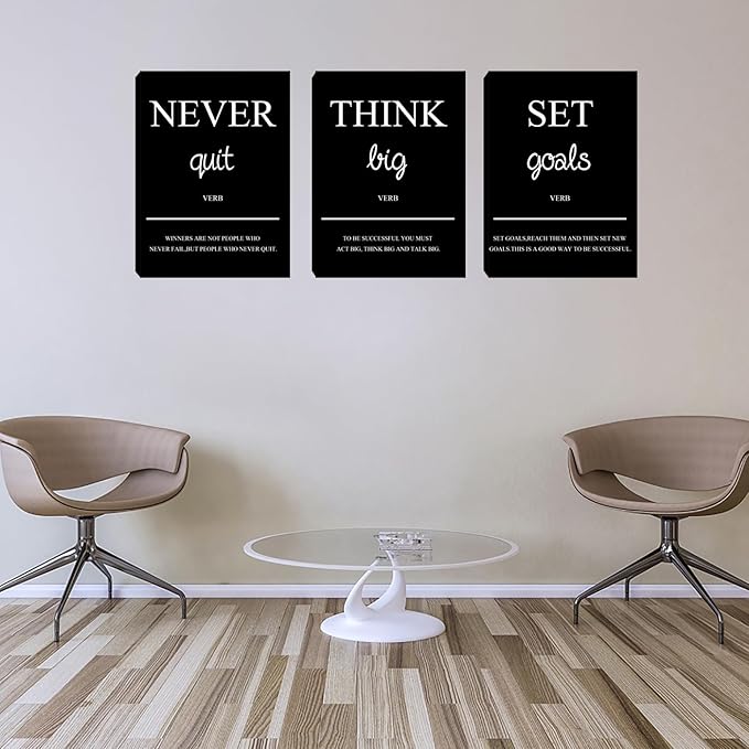 Motivational Wall Art for Office Inspirational Poster Print Art Wall Decor Framed Canvas Painting Picture Artwork for Men Women Office Home Bedroom Living Room Decoration Ready to Hang (60”Wx28”H)