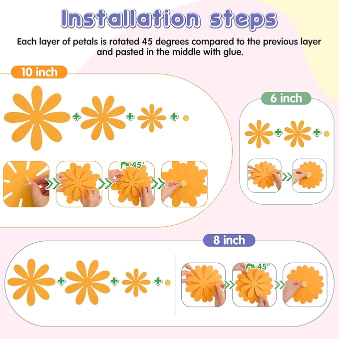 18 Pcs Paper Flowers Decorations for Wall DIY Flower Bulletin Board 3D Fiesta Paper Floral Backdrop Decoration for Photo Backdrop Classroom Back to School Party(Pastel Color)