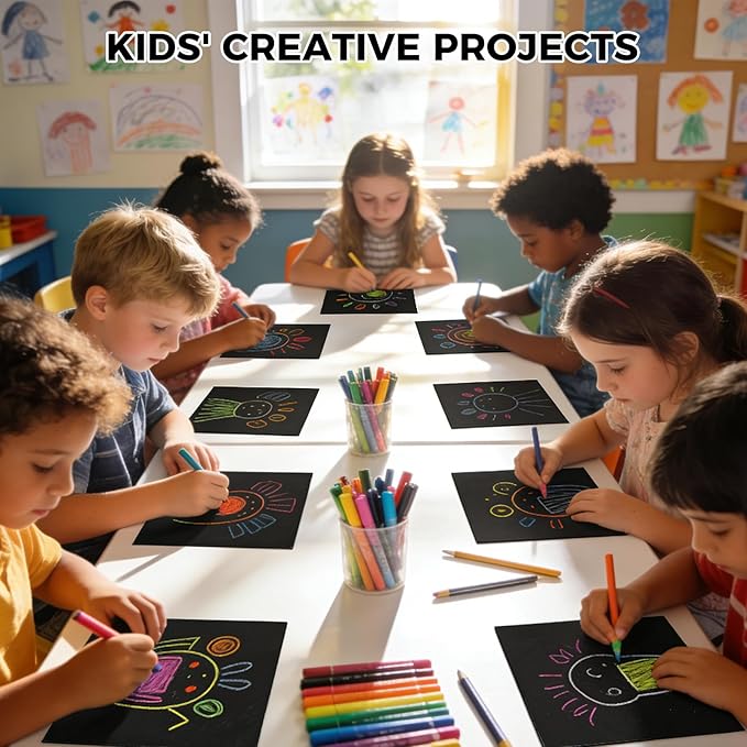 Koogel 100 Sheets Black Cardstock 12 x 12, Heavy Card Stock for Printer, Invitations, Scrapbooking, DIY Crafts and Decoration, Kids Back to School Supplies, 85lb/230gsm