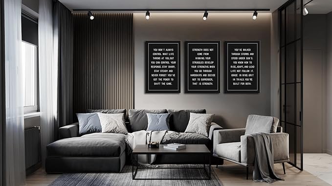 Motivational Canvas Wall Art Office Wall Decor Inspirational 3 Pieces Poster Print Artwork Inspiring Entrepreneur Painting Picture Home Decoration for Living Room Wood Framed[72''Wx 36''H]