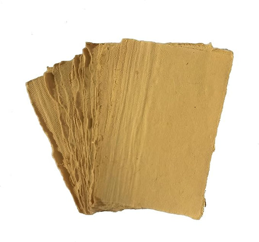 Deckle Papers® Deckled Edge Handmade Paper Place Cards, Escort Cards, Business Cards, Visiting Cards, 150gsm Thick, 2x3 Inches (Pack of-100 Pcs)-Brown