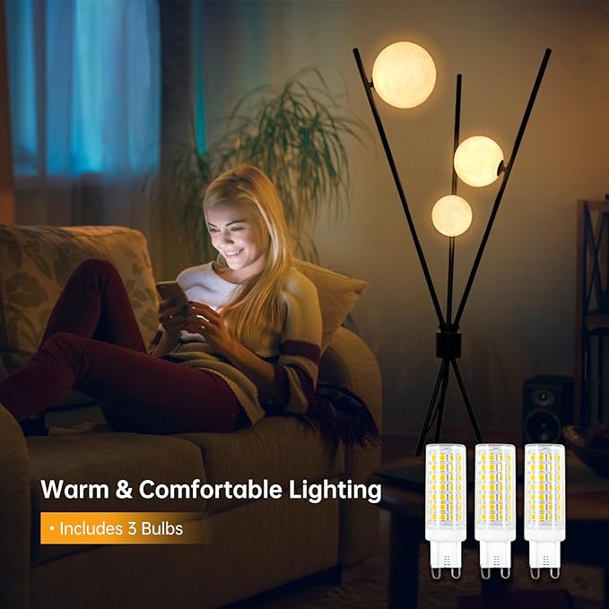Floor Lamps for Living Room - Tall Floor Lamp 3D Printed Standing Lamp Modern Bedroom Floor Lamp Large Moon Floor Lamp with Remote Tripod Floor Lamp for Living Room,Bedroom,Office