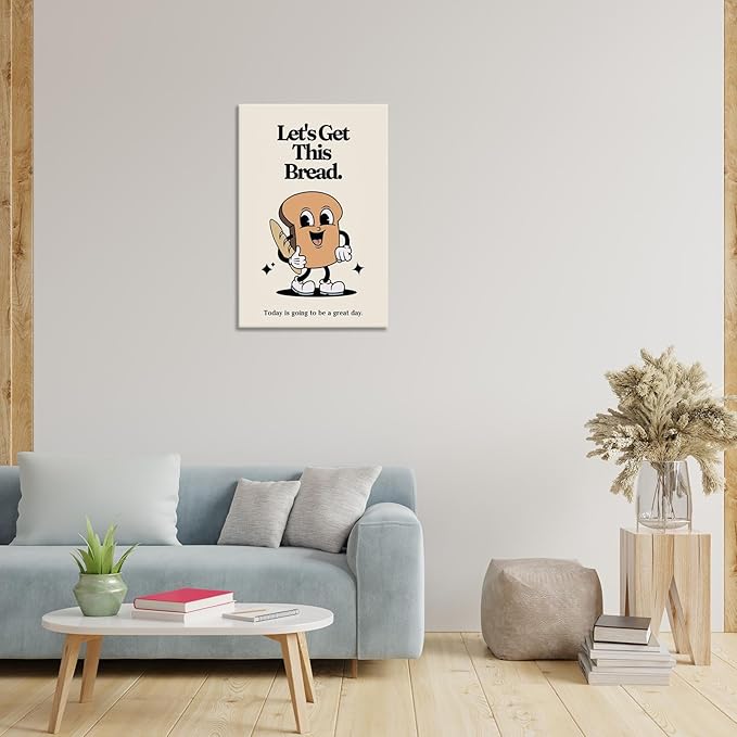 Retro Cute Motivational Canvas Posters Affirmation Positive Quote Wall Art Funny Motivational Inspirational Prints Painting For Office Bedroom Wall Decor 8x12in Framed