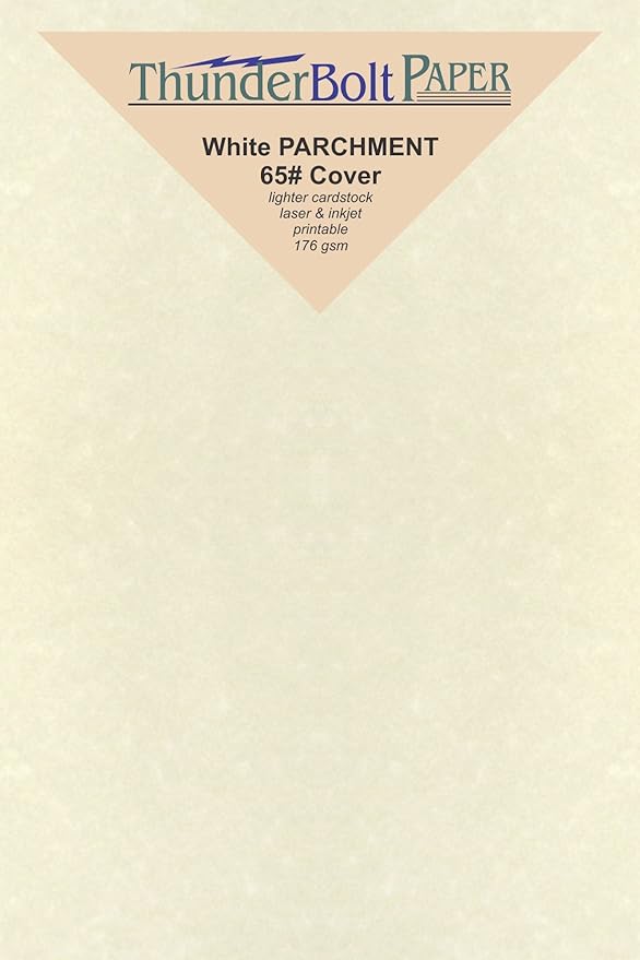 250 White Parchment 65lb Cover Weight Paper - 3.5" X 5.5" (3.5X5.5 Inches) USPS Standard Postcard Card Size - Printable Cardstock Colored Sheets Old Parchment Semblance