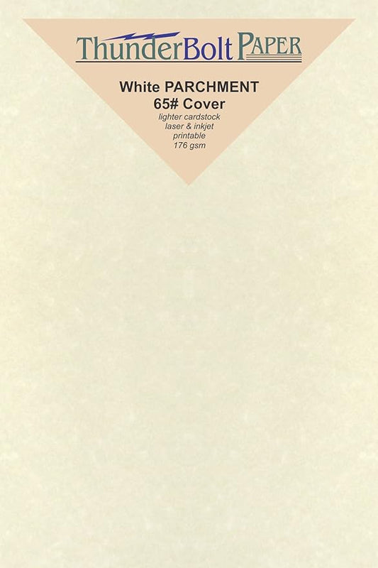 250 White Parchment 65lb Cover Weight Paper - 3.5" X 5.5" (3.5X5.5 Inches) USPS Standard Postcard Card Size - Printable Cardstock Colored Sheets Old Parchment Semblance