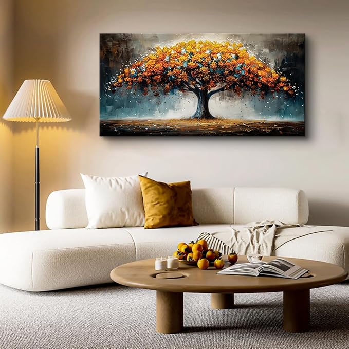 KELIYUAN Large Canvas Wall Art For Living Room Farmhouse Wall Decor For Bedroom Office Decorations Abstract Wall Paintings Tree Landscape Pictures Artwork Modern Home Decor Posters 20x40In