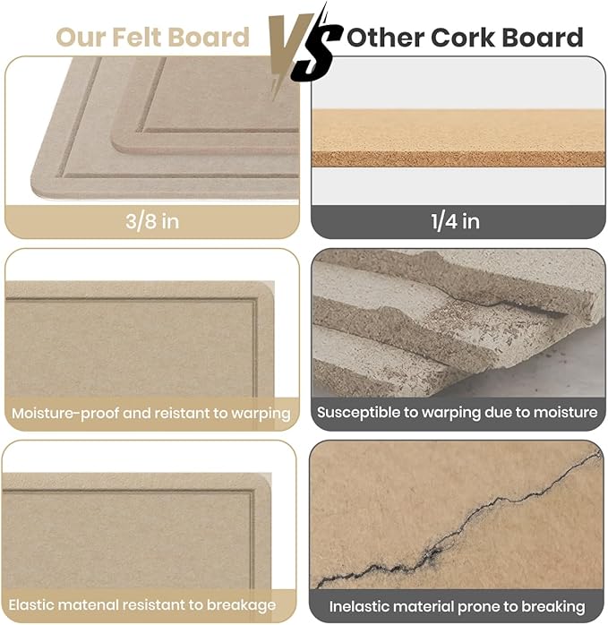 Extra Large Bulletin Board, 96 X 48 inches Cork Board with 30 Pushpin, 8' x 4' Felt Cork Board Notice Pin Board, Self-Adhesive Vision Board Mood Board Foldable Photo Board for Wall - Beige Brown