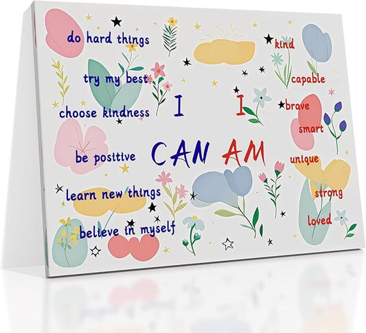 Motivational Poster Print Canvas Wall Art Inspirational Pink Wall Decor Positive Entrepreneur Quotes Picture Painting Artwork for Home Bedroom Office Workplace Girls Room Ready to Hang [18''Hx24''W]