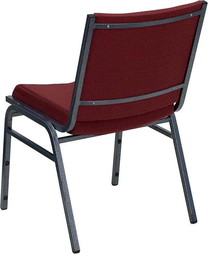 Flash Furniture 4 Pack HERCULES Series Heavy Duty Burgundy Patterned Fabric Stack Chair