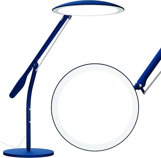 Cricut Bright Adjustable LED Desk Lamp with Swing Arm for Crafts, Bedroom, Home Office - Indigo