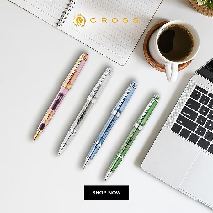 Cross Bailey Light Translucent Green Resin Rollerball Pen - Professional Pen for Effortless Writing - Journaling, Note-Taking & More - Black Ink - Easy Handling - Includes Gift Box