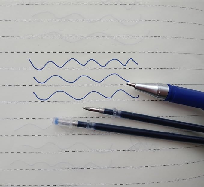 Blue Pens and 0.5mm Pen Refill,Gel Pen Ink Refills Set Kit, 20 Pcs Blue Ink Pen Refills with 3 Gel Pens. (Pen & Refill)