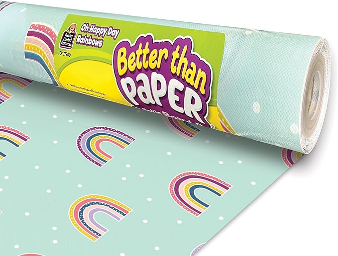 Teacher Created Resources Oh Happy Day Rainbows Better Than Paper Bulletin Board Roll (TCR77900)