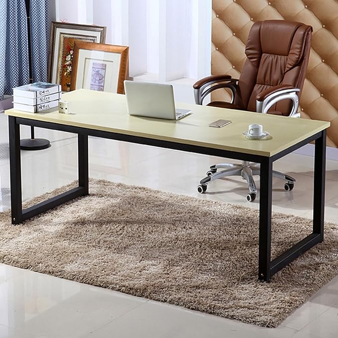 Modern Simple Computer Desk Gaming Writing Work from Home Study Desk Large Legroom,Sturdy Metal Frame,Home Office Desk for Bedroom,for Writing,Executive,Study,Work(E2,39.5"L x 23.6"W(100x60cm))