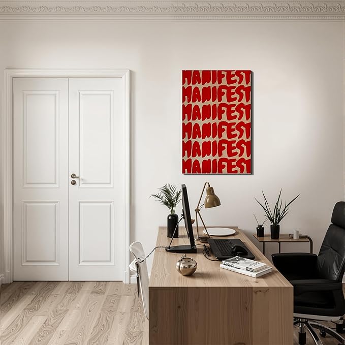 Positive Affirmations Framed Canvas Wall Art Motivational Prints Wall Decor for Office Home Bedroom Living Room Gym Dorm Man Cave Made in USA