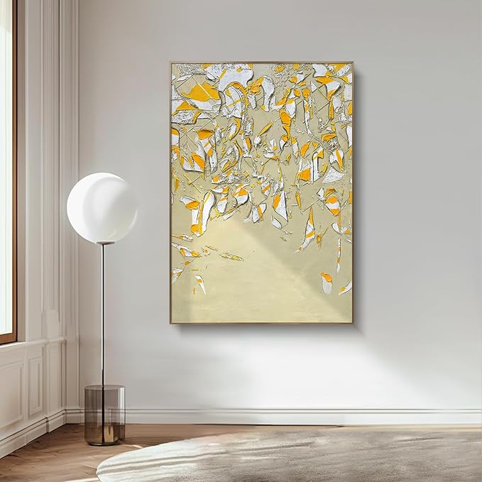BrightA Large-scale hand-painted wall artworks in natural colors. Large-sized texture-based abstract decorations. Suitable for sofa background walls in living rooms, bedhead walls in bedrooms, corridors, and exhibition hall decorations 63"x90.5"