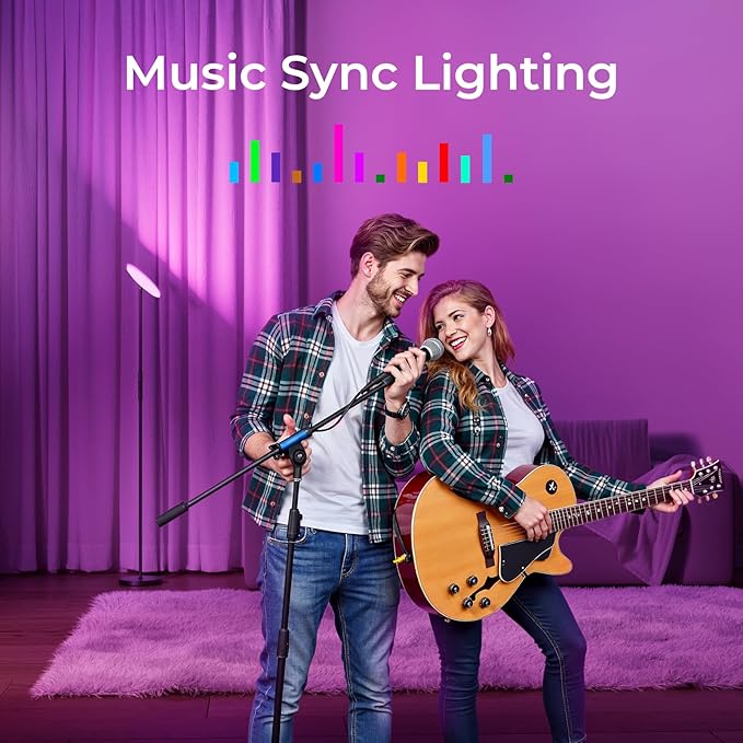Floor Lamp, 2800LM RGBWW Smart Standing Lamps for Living Room with Smart App & Voice Control, 69.3in Torchiere Floor Lamps Color Changing, 350°Rotating LED Tall Lamp for Bedroom Office Gaming Party