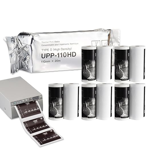 UPP-110HD Ultrasound Video Recording Film Media Thermal Printer Paper, 110mmX20m (10 Rolls)