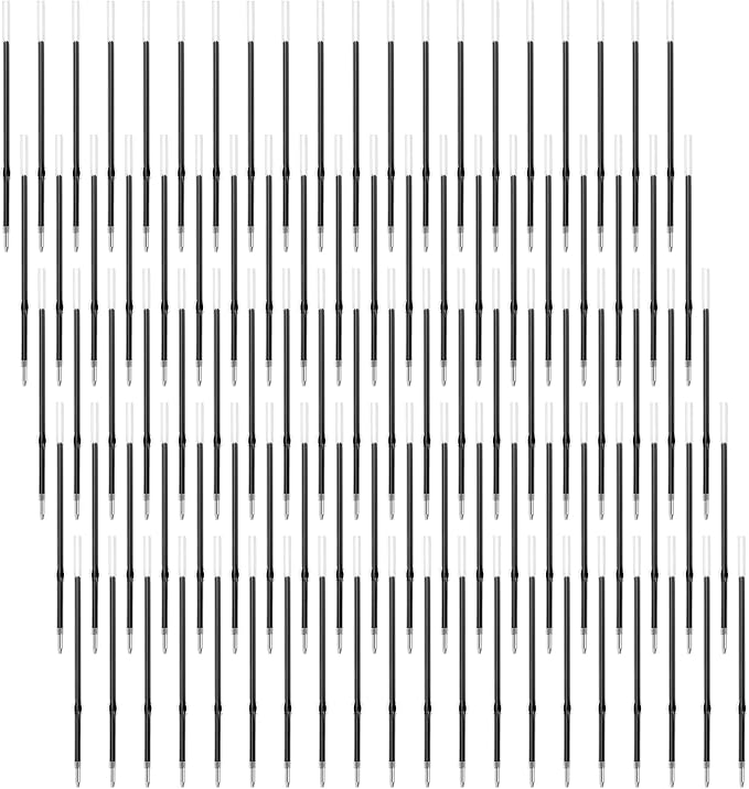 jiebor 100Pcs Black Ballpoint Pen Ink Refills for Click Pens 4.21inch Office Supplies 0.7mm
